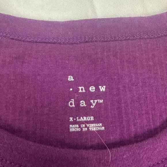 A New Day Womens Purple Short Sleeve T-Shirt Size X-Large - Picture 3 of 4